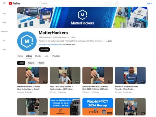 MatterHackers – YouTube