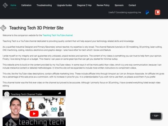 Teaching Tech 3D Printer Site